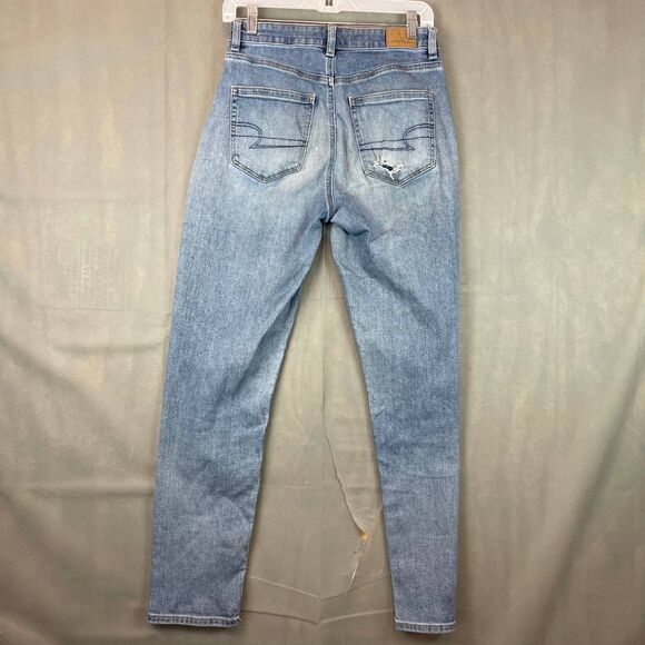 American Eagle Stretch Jeans Women Size 8 Light Blue 5-Pocket Design Zip Fly - Picture 5 of 11
